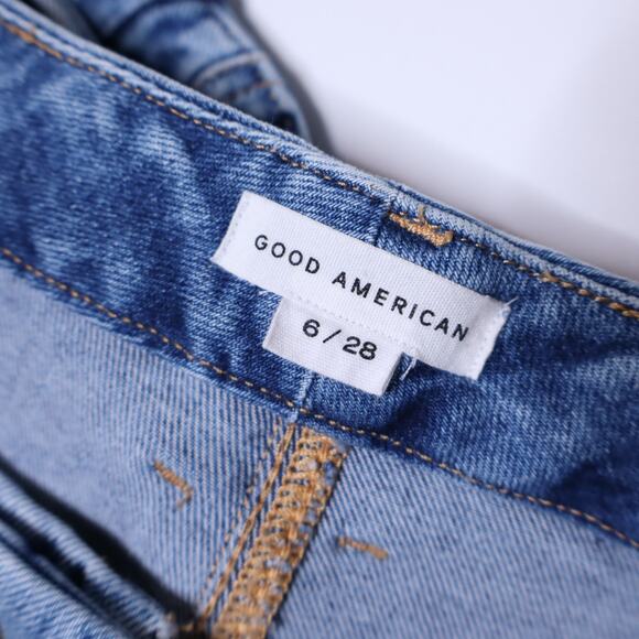 GOOD AMERICAN Good Classic Boot Jean Indigo412 High Rise Distressed Women's 6/28 - Picture 15 of 16